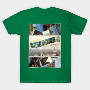 Greetings from Vilnius in Lithuania Vintage style retro souvenir T-Shirt